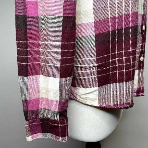 GH Bass Size S Button Up Shirt Flannel Plaid Top Fall Gorp Cabincore Outdoors - Picture 12 of 13